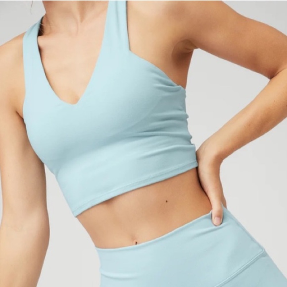 Like New ALO Airbrush Real Bra Tank (Chalk Blue) in XS